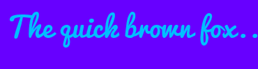 Image with Font Color 00BEFF and Background Color 6700FF